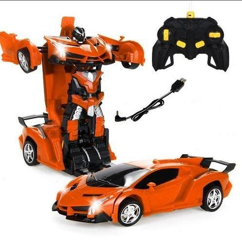 Voiture télécommandée qui se transforme en robot Orange / Oui